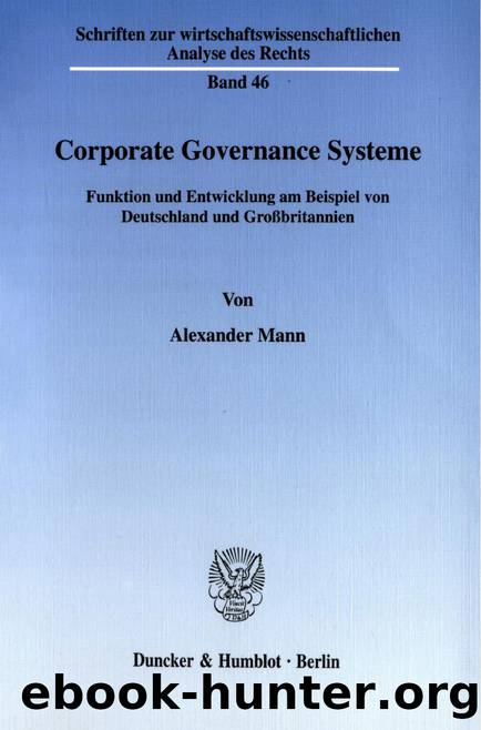 Mann by Corporate Governance Systeme (9783428506644)