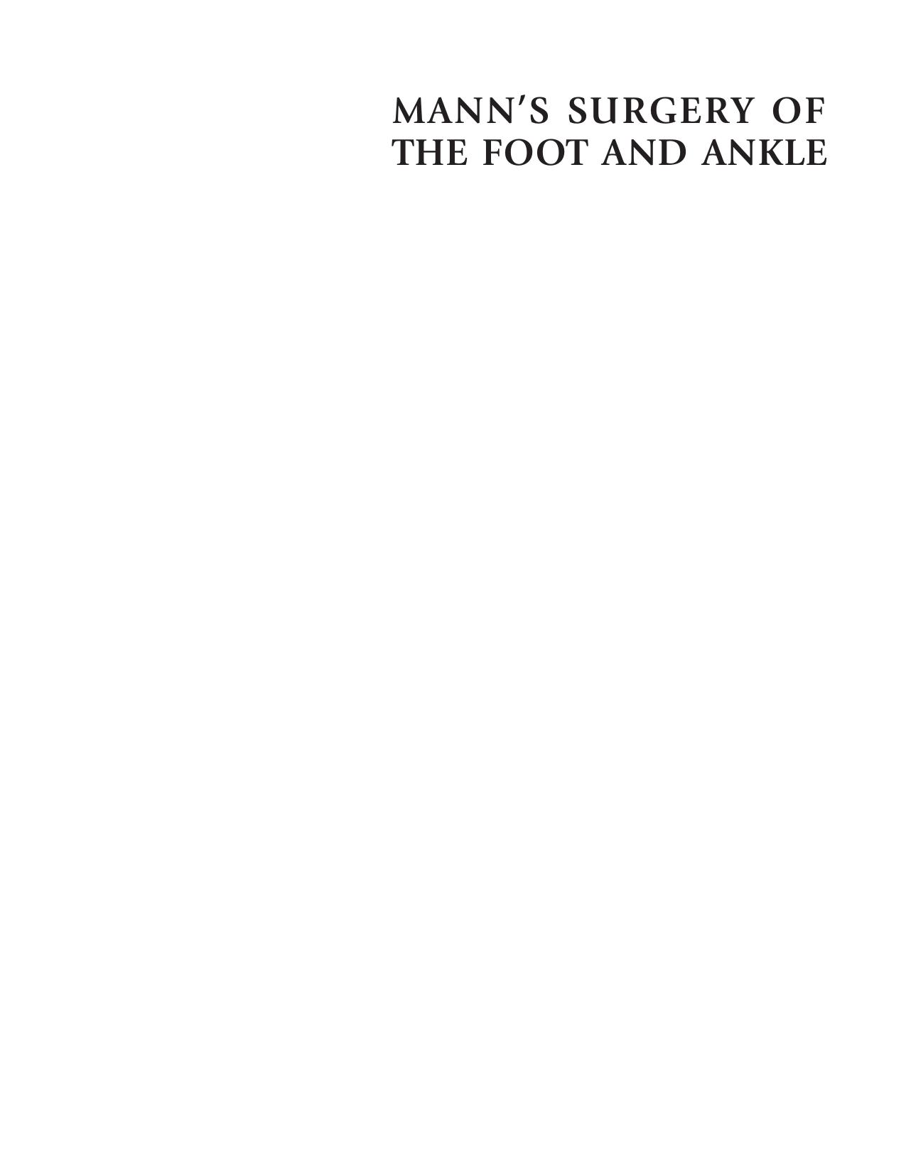 Mannâs surgery of the foot and ankle V.1 P. 1 by Coughlin M. Saltzman C. Anderson R