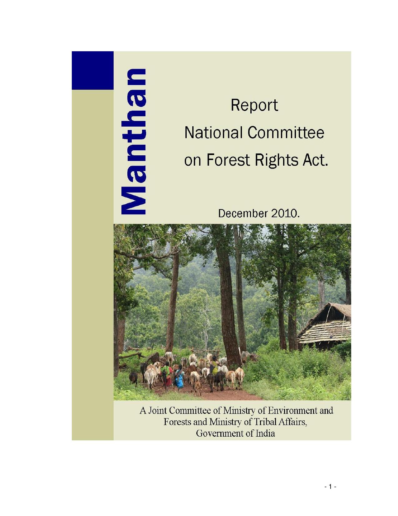 Manthan: Report National Committee on Forest Rights Act by unknow