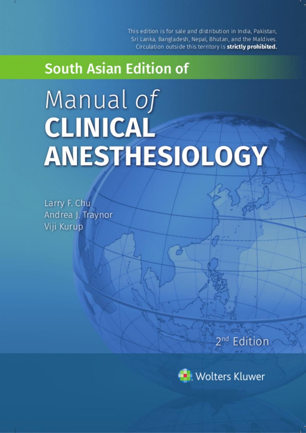 Manual of Clinical Anesthesiology SAE 2e Larry F. Chu ed by Unknown