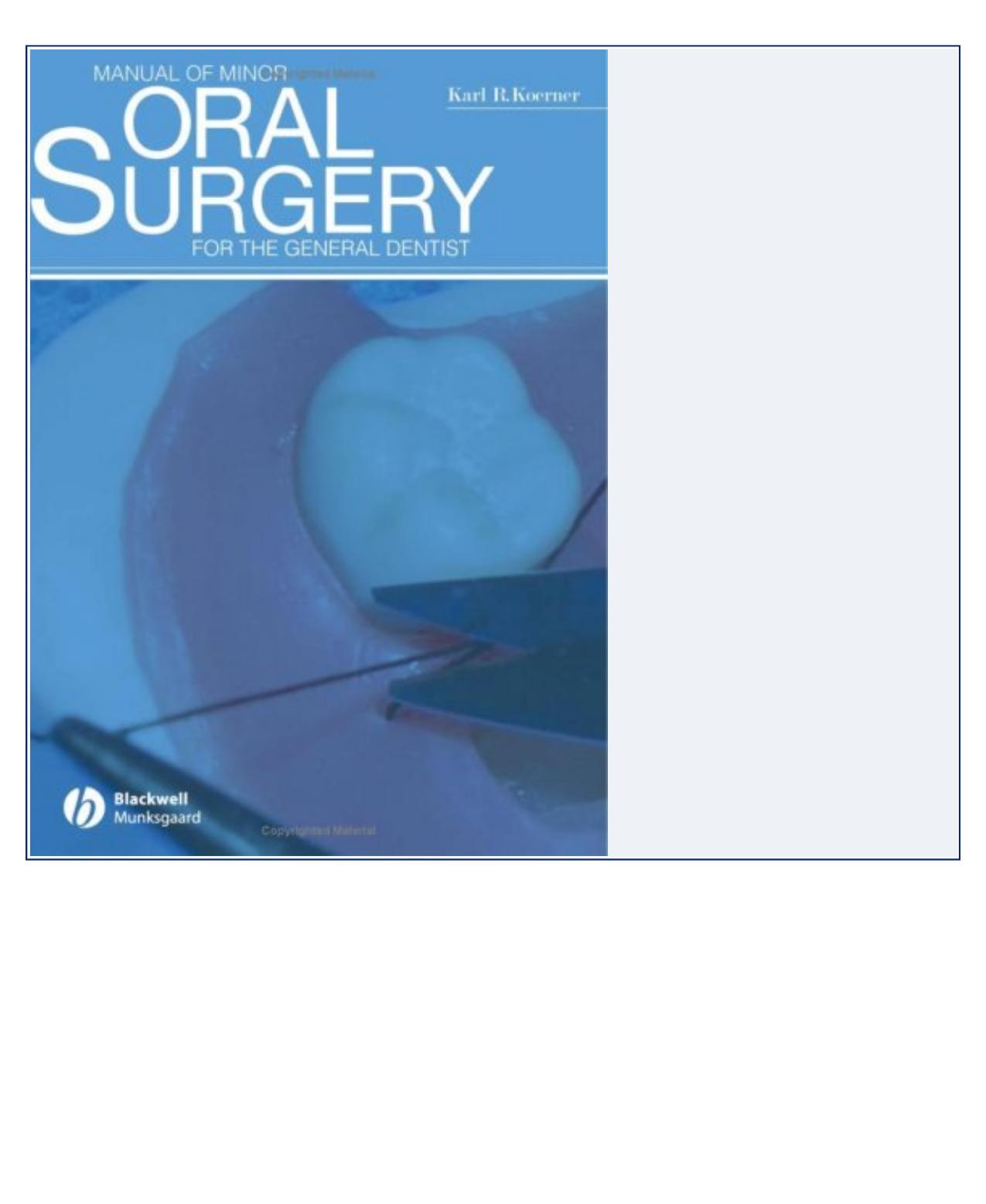 Manual of Minor Oral Surgery for the General Dentist - LEK4R by Unknown