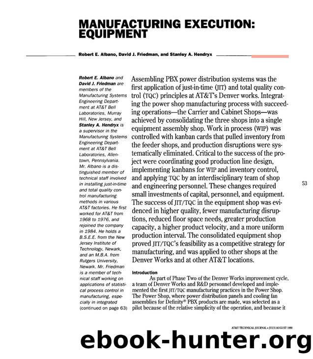 Manufacturing Execution: Equipment by Unknown