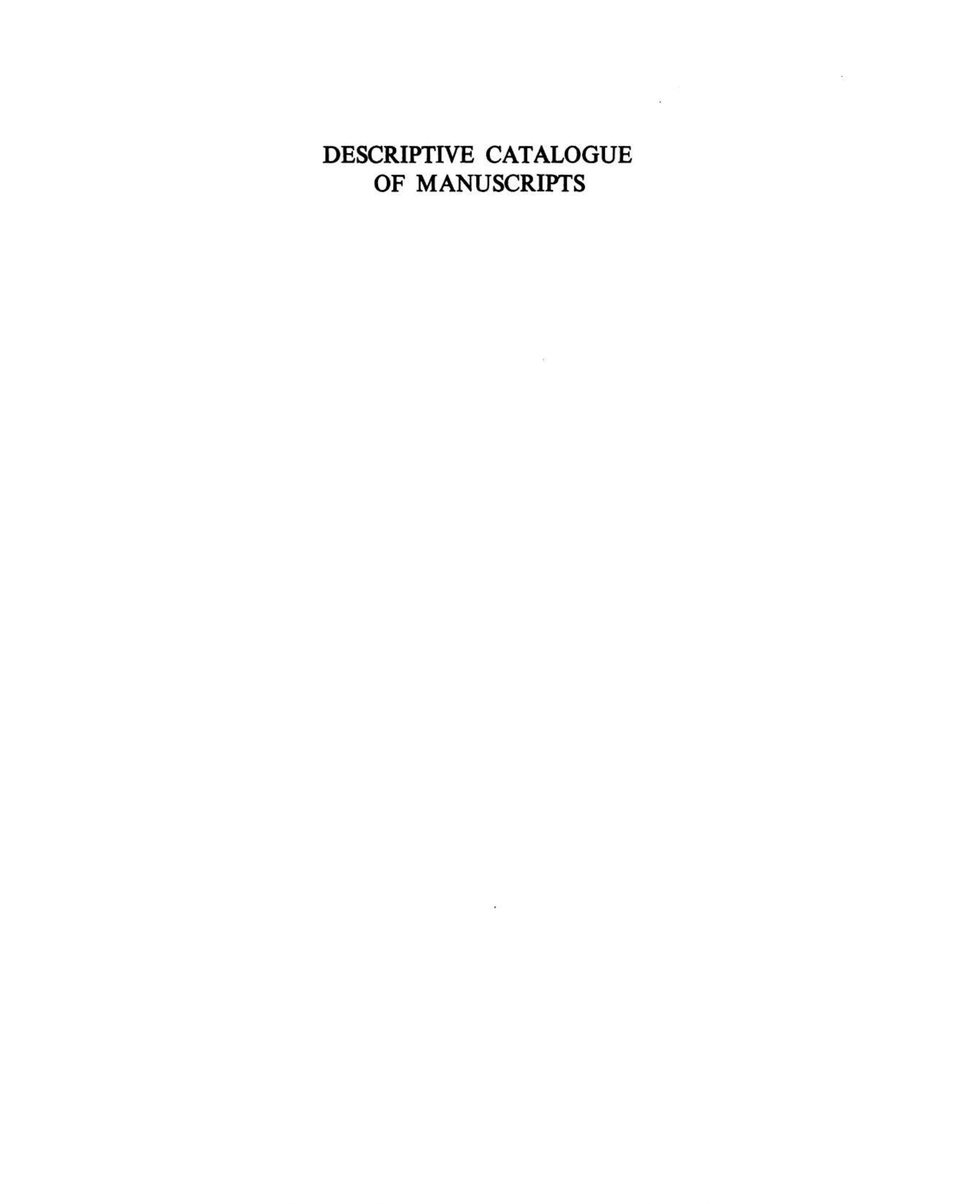Manuscripts from Indian collections; descriptive catalogue. by National Museum of India
