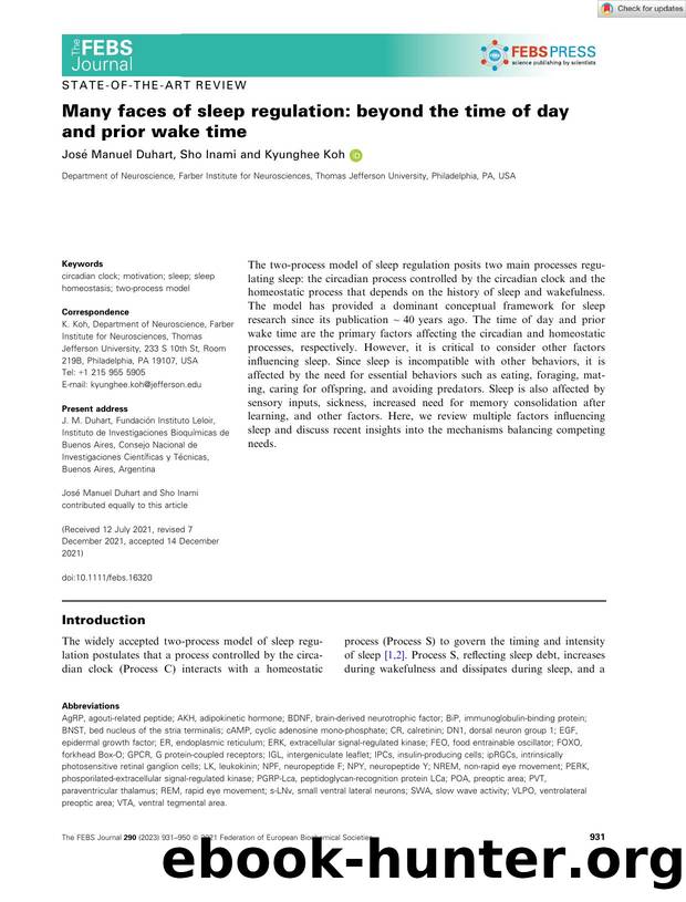 Many faces of sleep regulation: beyond the time of day and prior wake time by Unknown