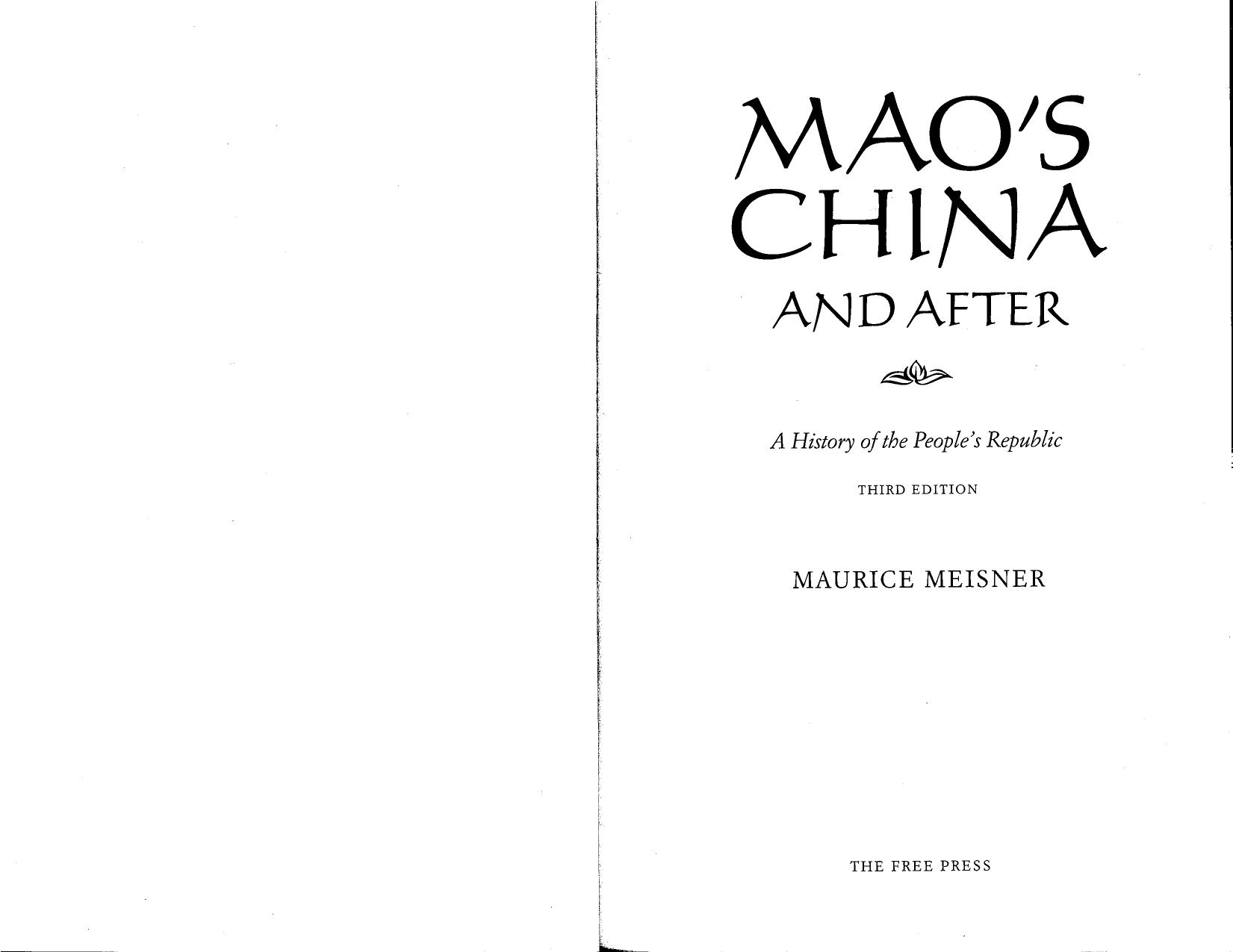 Mao's China and After by Unknown