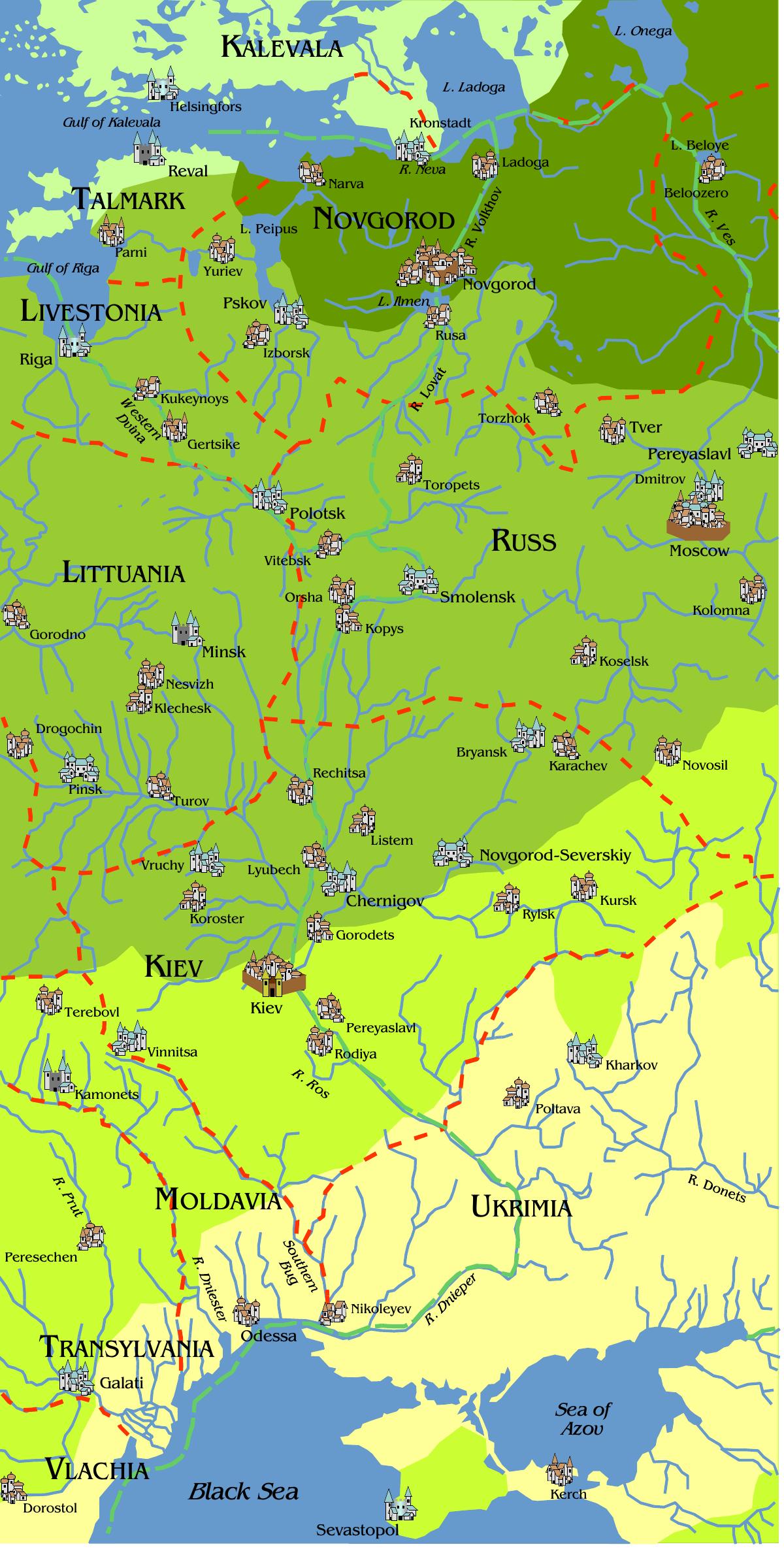 Map of Western Rus Region by Patrick Murphy A Mad Irishman Production