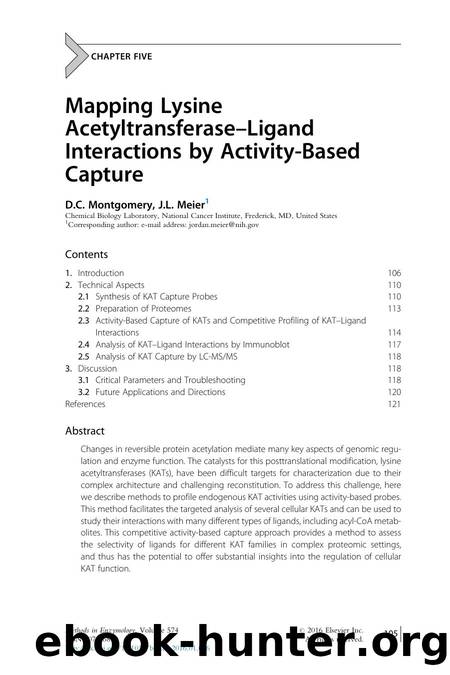 Mapping Lysine Acetyltransferase-Ligand Interactions by Activity-Based Capture by D.C. Montgomery & J.L. Meier