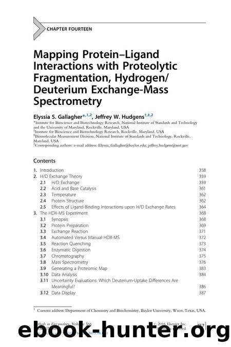 Mapping Protein-Ligand Interactions with Proteolytic Fragmentation, HydrogenDeuterium Exchange-Mass Spectrometry by Elyssia S. Gallagher & Jeffrey W. Hudgens