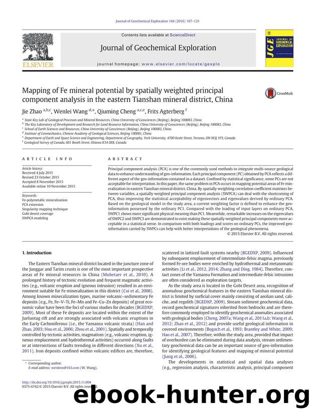 Mapping of Fe mineral potential by spatially weighted principal component analysis in the eastern Tianshan mineral district, China by Jie Zhao & Wenlei Wang & Qiuming Cheng & Frits Agterberg