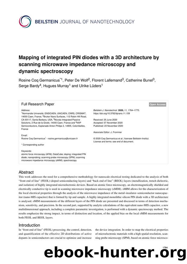 Mapping of integrated PIN diodes with a 3D architecture by scanning microwave impedance microscopy and dynamic spectroscopy by unknow