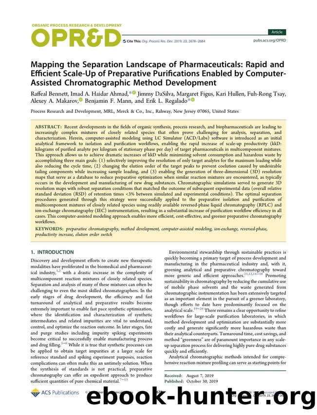 Mapping the Separation Landscape of Pharmaceuticals: Rapid and Efficient Scale-Up of Preparative Purifications Enabled by Computer-Assisted Chromatographic Method Development by unknow