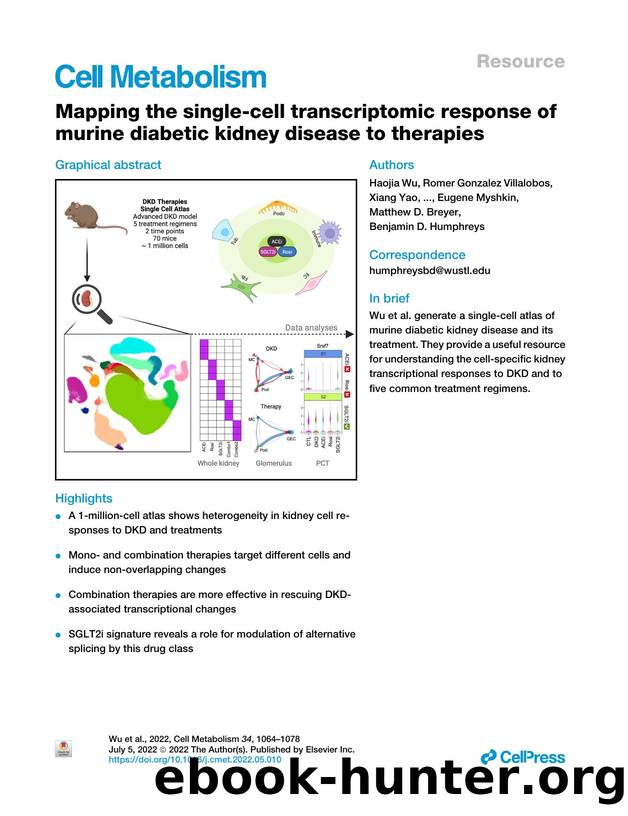 Mapping the single-cell transcriptomic response of murine diabetic kidney disease to therapies by unknow