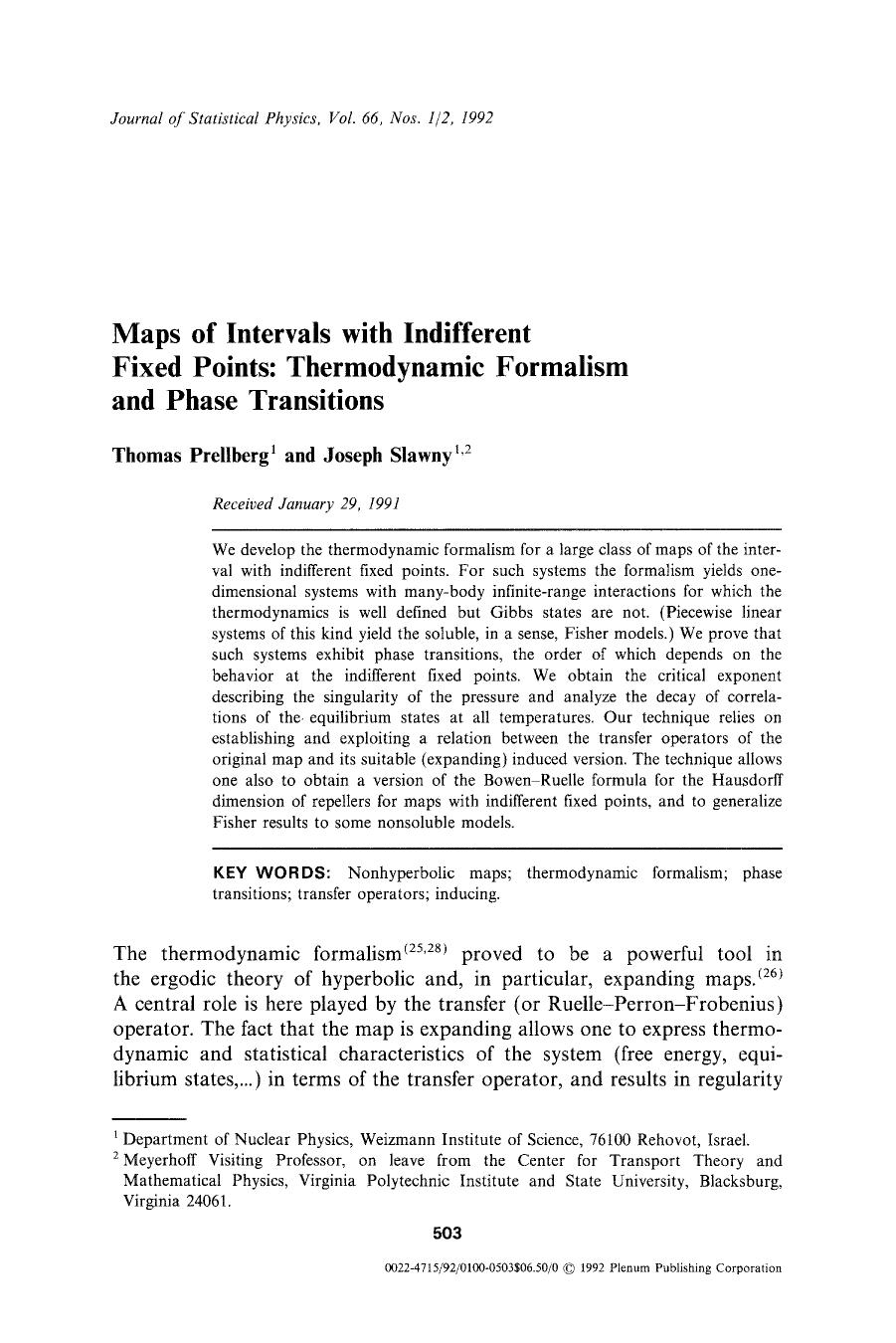 Maps of intervals with indifferent fixed points: Thermodynamic formalism and phase transitions by Unknown