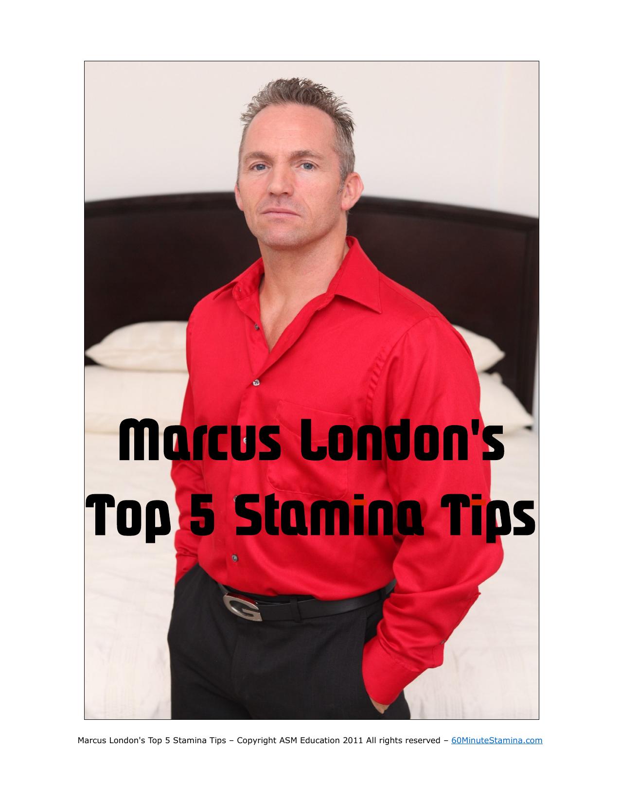Marcus London's Top 5 Stamina Tips by Rhonda Davis
