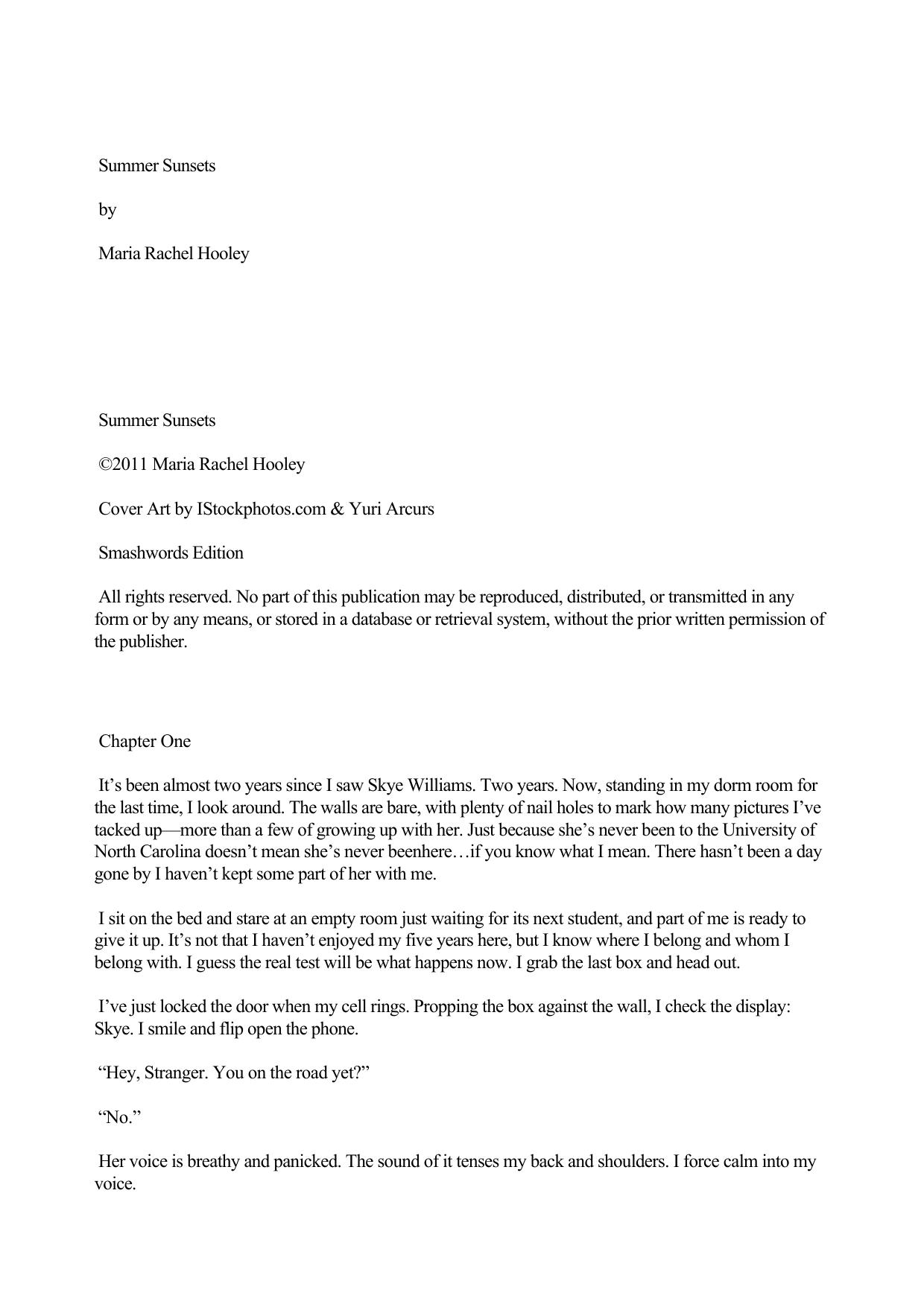 Maria Rachel Hooley by Summer Sunsets (pdf)