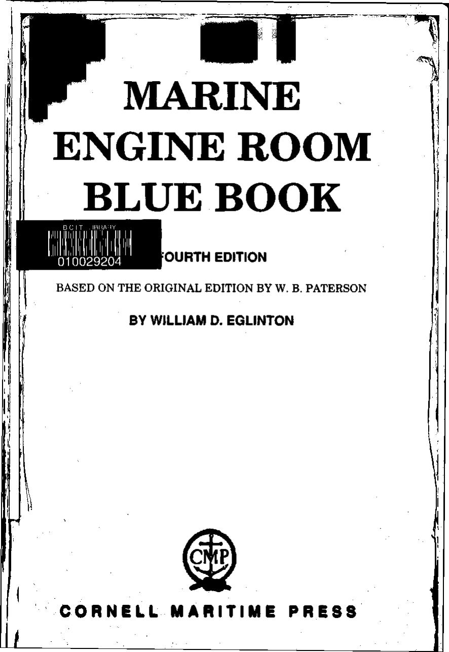 Marine Engine Room Blue Book by Unknown