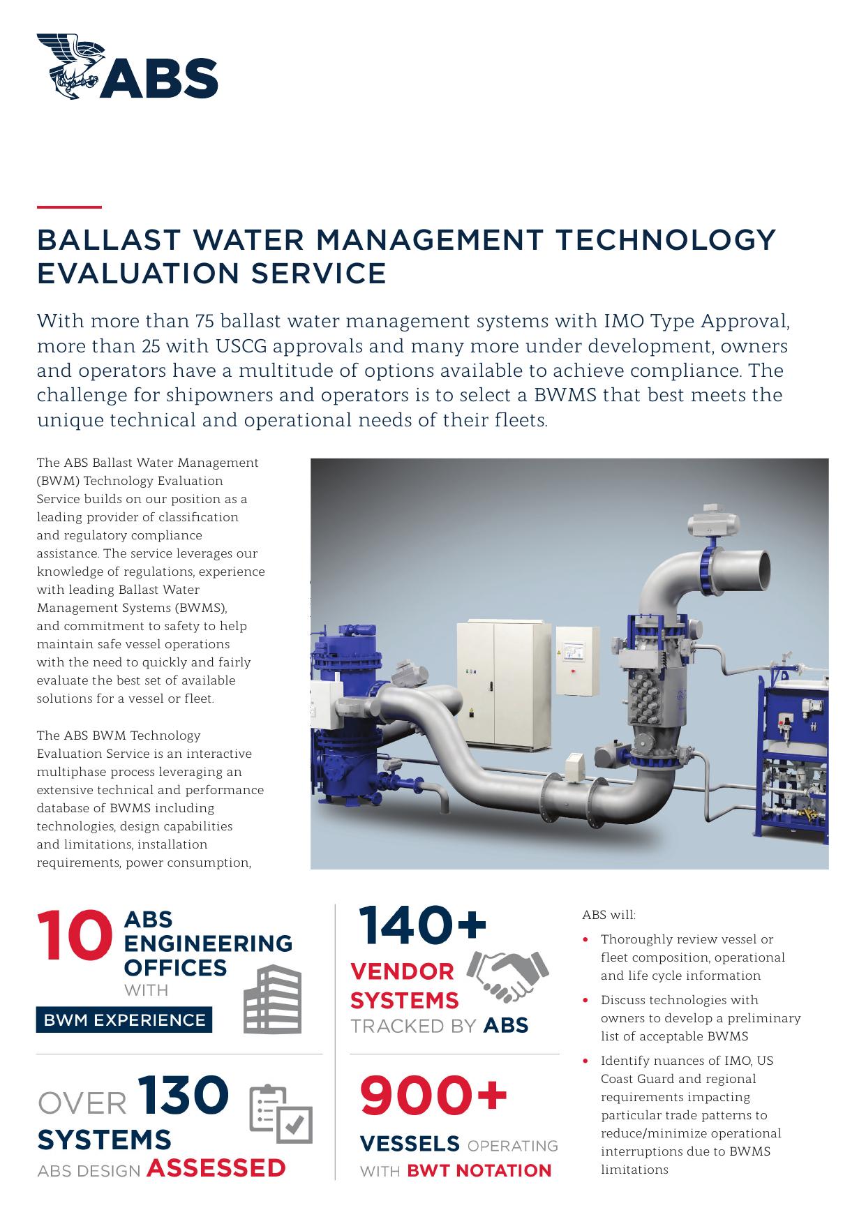 Marine Environmental BWM Technology Evaluation Service Cutsheet by Unknown
