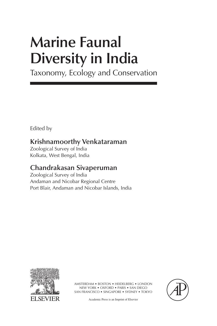 Marine Faunal Diversity in India: Taxonomy, Ecology and Conservation by Krishnamoorthy Venkataraman Chandrakasan Sivaperuman