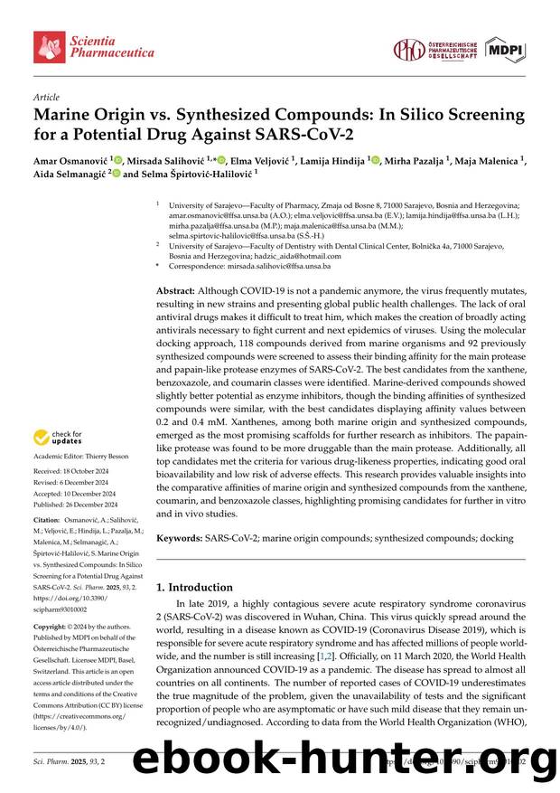 Marine Origin vs. Synthesized Compounds: In Silico Screening for a Potential Drug Against SARS-CoV-2 by unknow