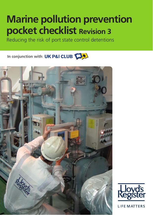 Marine Pollution Prevention Pocket Checklist by Rev.3 (2013)