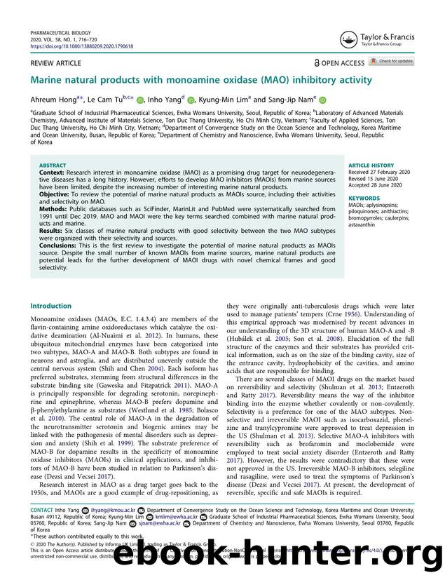 Marine natural products with monoamine oxidase (MAO) inhibitory activity by Hong Ahreum & Tu Le Cam & Yang Inho & Lim Kyung-Min & Nam Sang-Jip