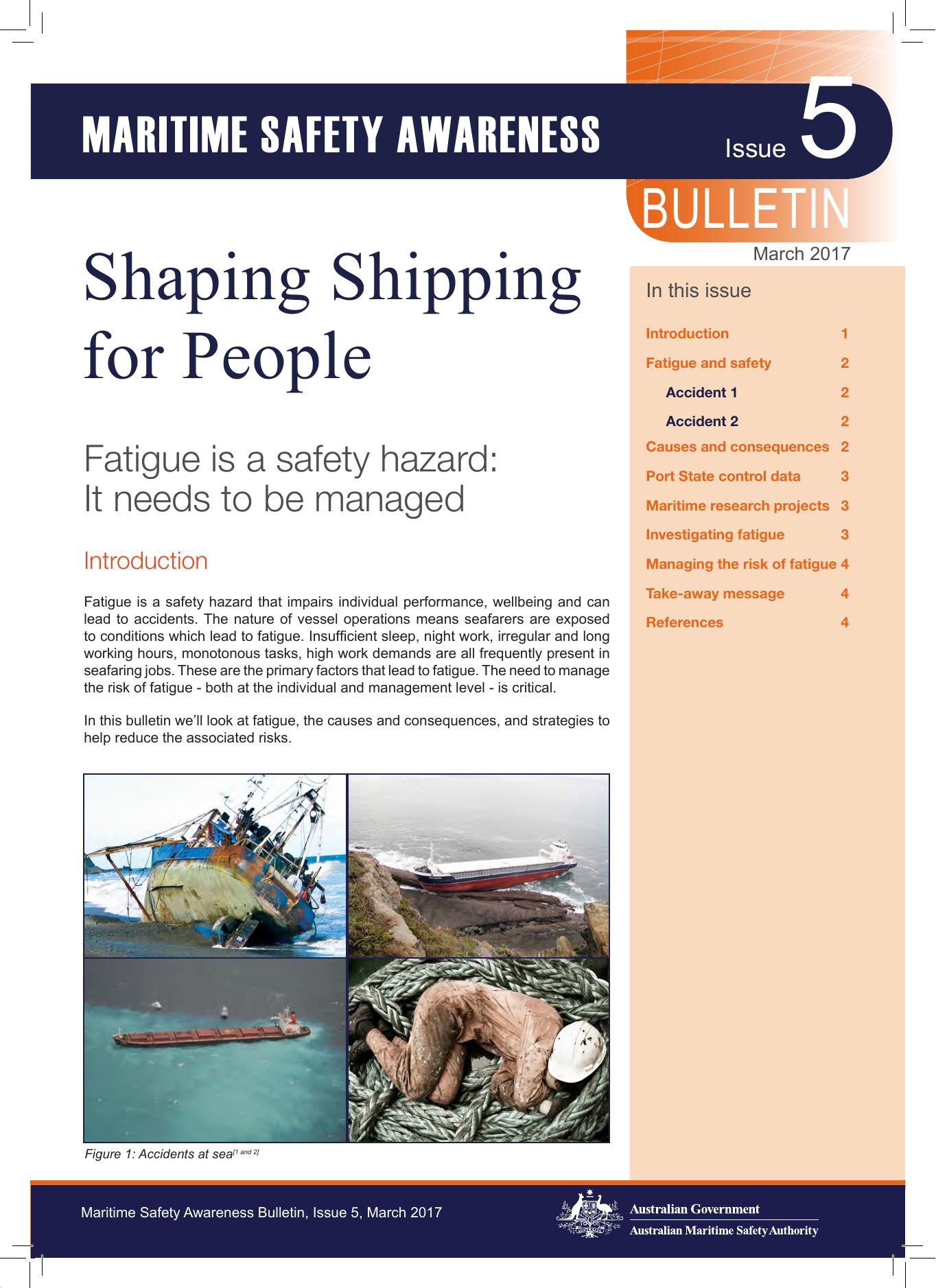 Maritime Safety Awareness Bulletin - Issue 5 - Fatigue and Safety by Redistributed by Regs4ships Ltd