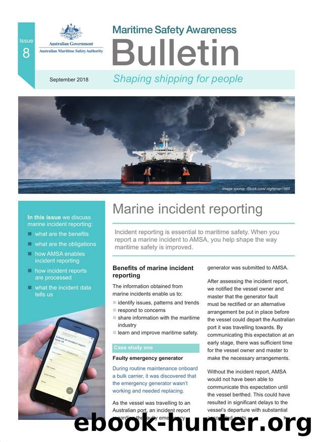 Maritime Safety Awareness Bulletin - Issue 8 - Marine incident reporting by Australian Maritime Safety Authority crest