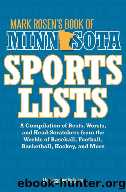 Mark Rosen's Book of Minnesota Sports Lists by Rosen Mark;Bruton Jim;