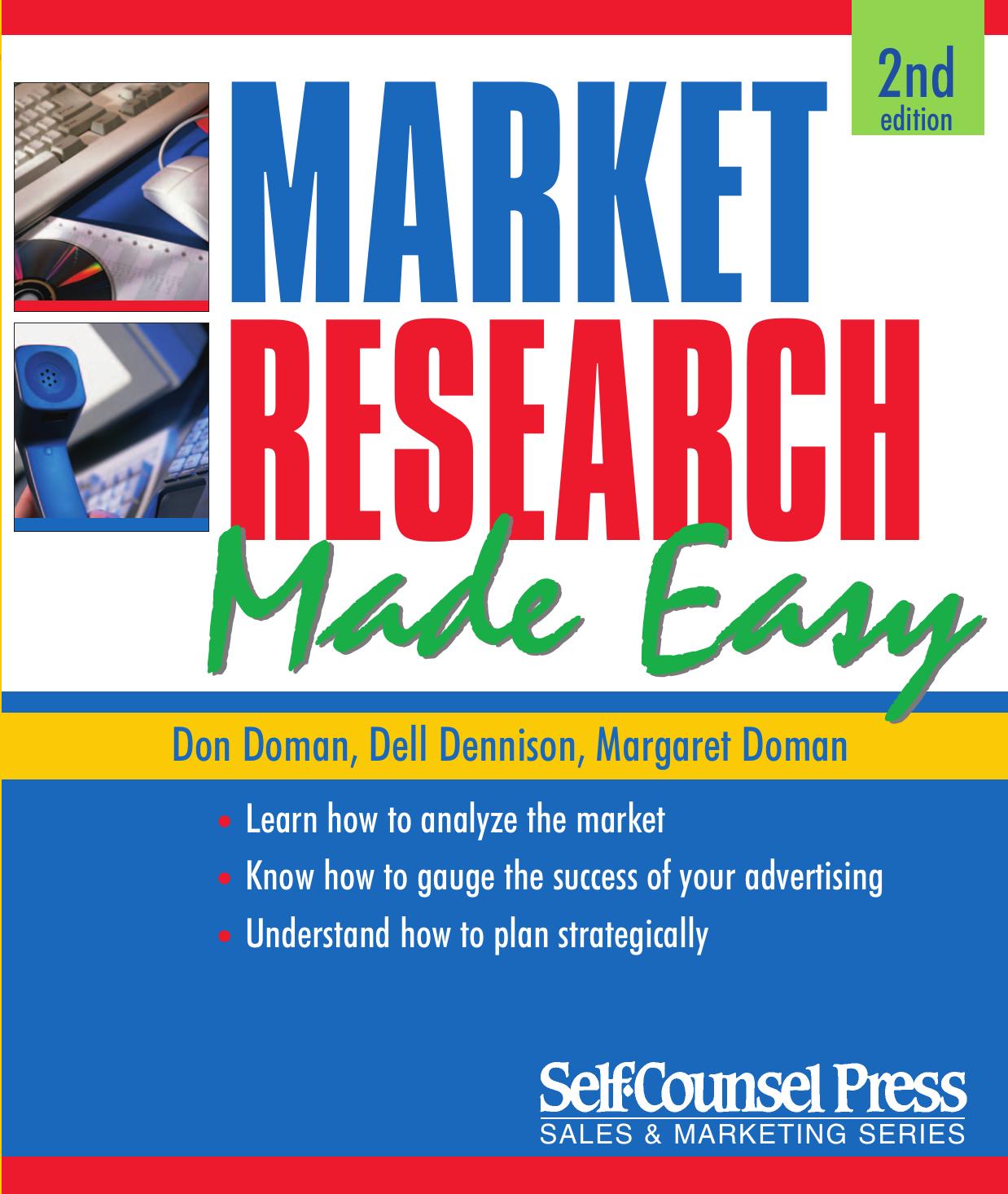 Market Research Made Easy (Self-Counsel Business) by Don Doman Dell Dennison Margaret Doman