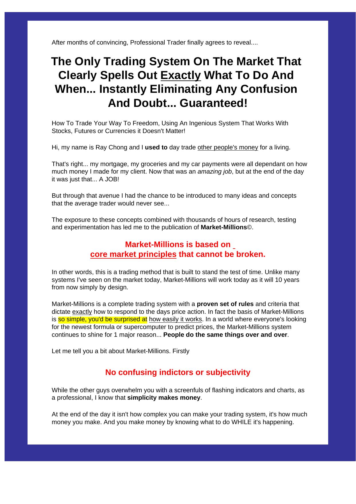 Market-Millions - Trade For A Living Course. by Best of Kuszter's Collection