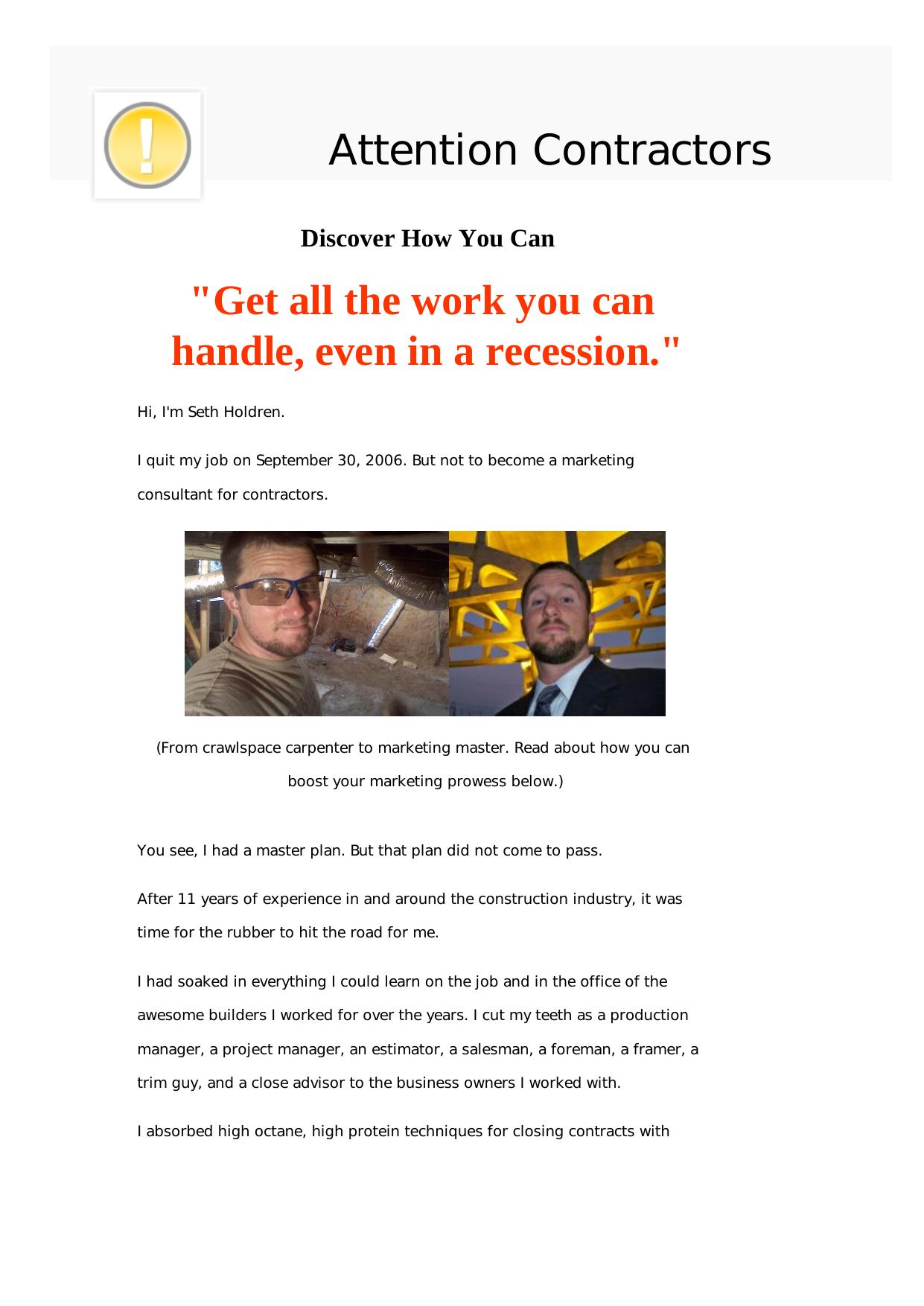 Marketing Manual For Contractors In The Information Age. by Best of Kuszter's Collection