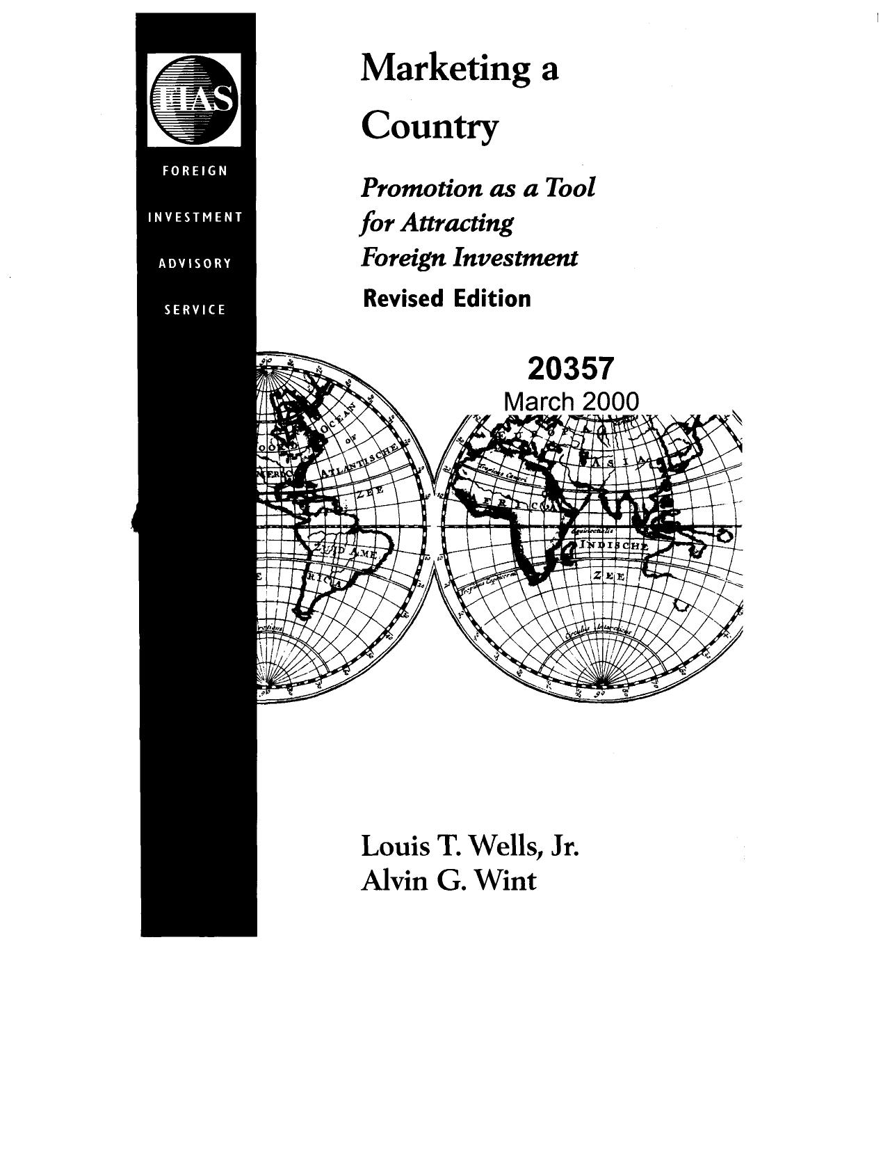 Marketing a country. Promotion as a tool for attracting foreign investments by Wells L.T. Wilt A.G
