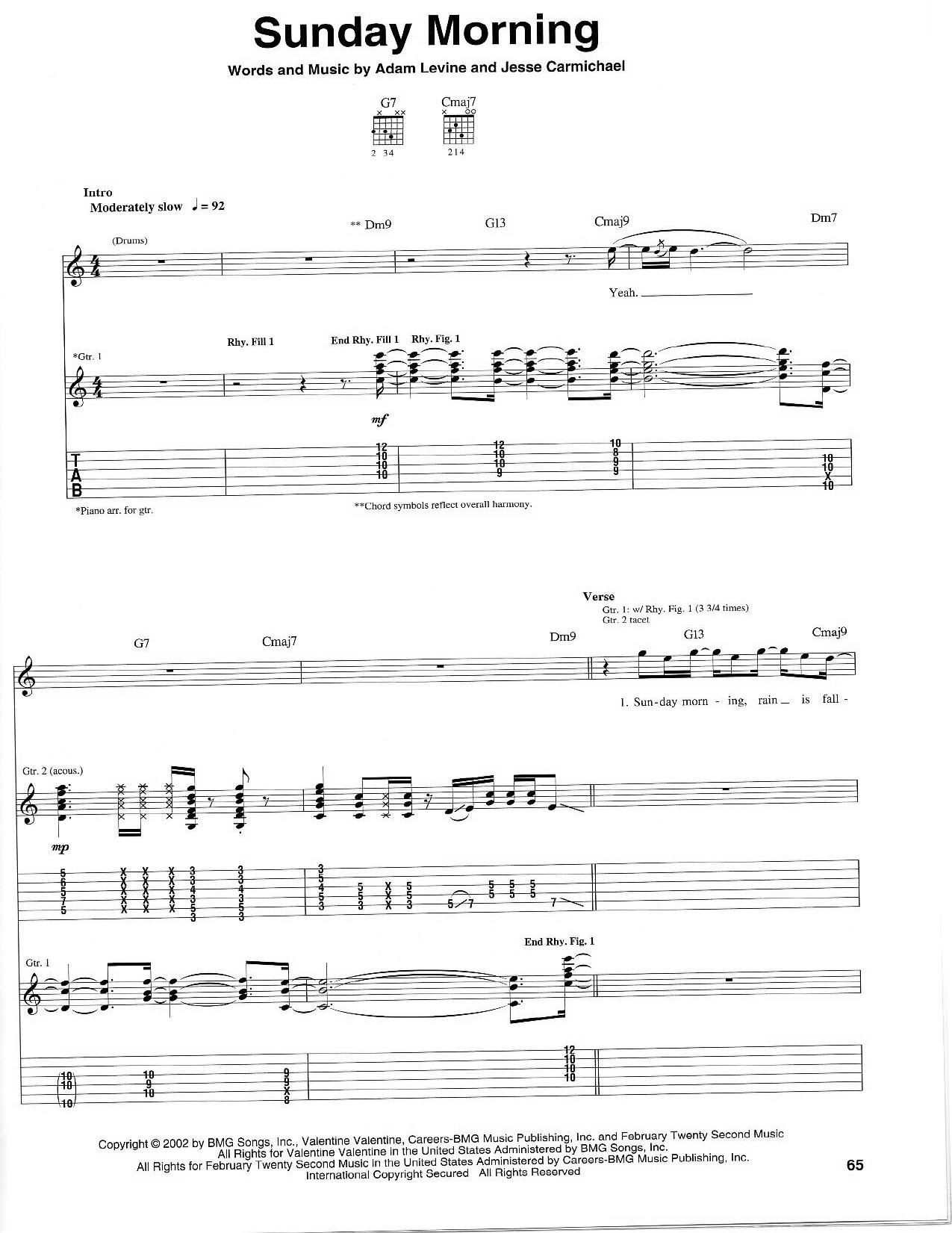 Maroon-5 by Sunday Morning