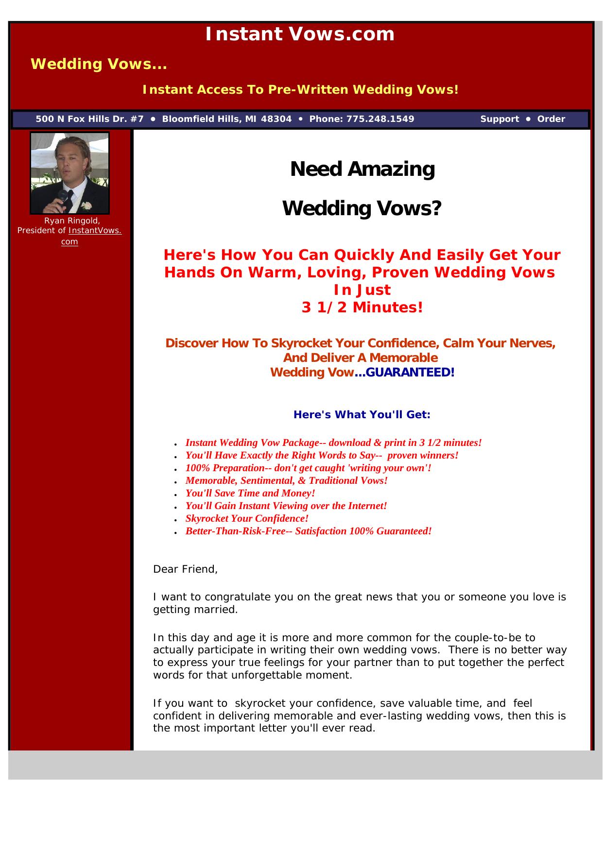 Marriage Vows And Wedding Vows. by Best of Kuszter's Collection