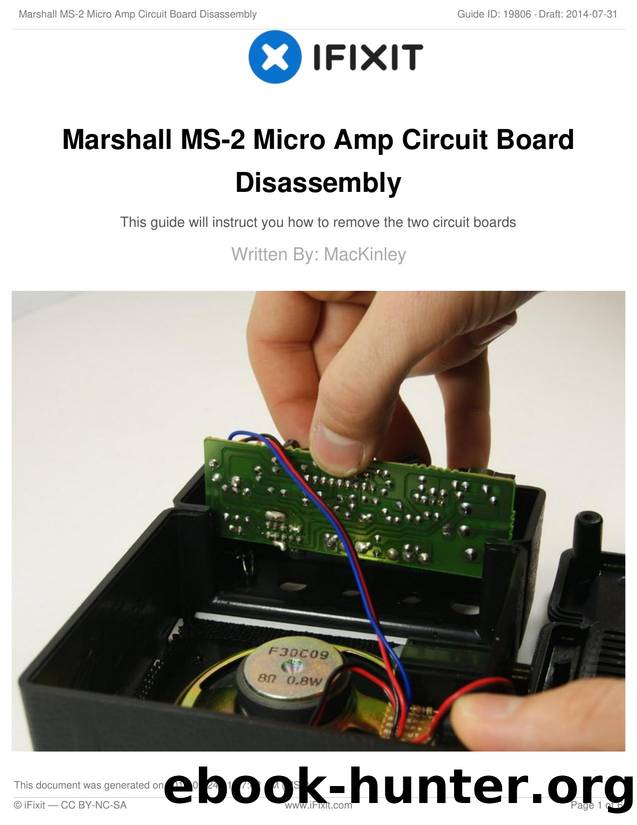 Marshall MS-2 Micro Amp Circuit Board Disassembly by Unknown
