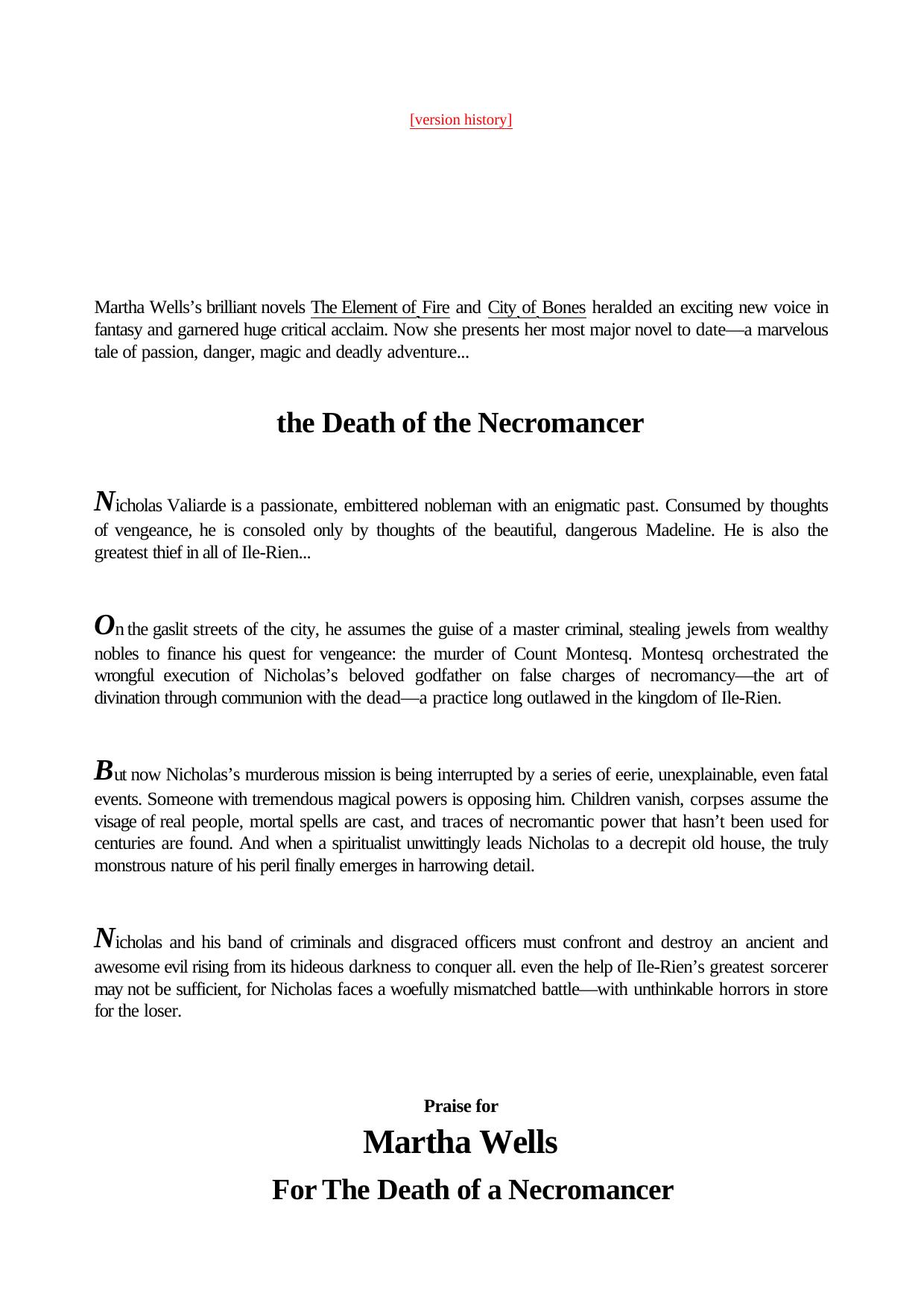 Martha Wells by The Death Of The Necromancer (V1.0)