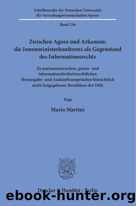 Martini by Schriftenreihe der Deutschen Universität für Verwaltungswissenschaften Speyer (9783428550494)