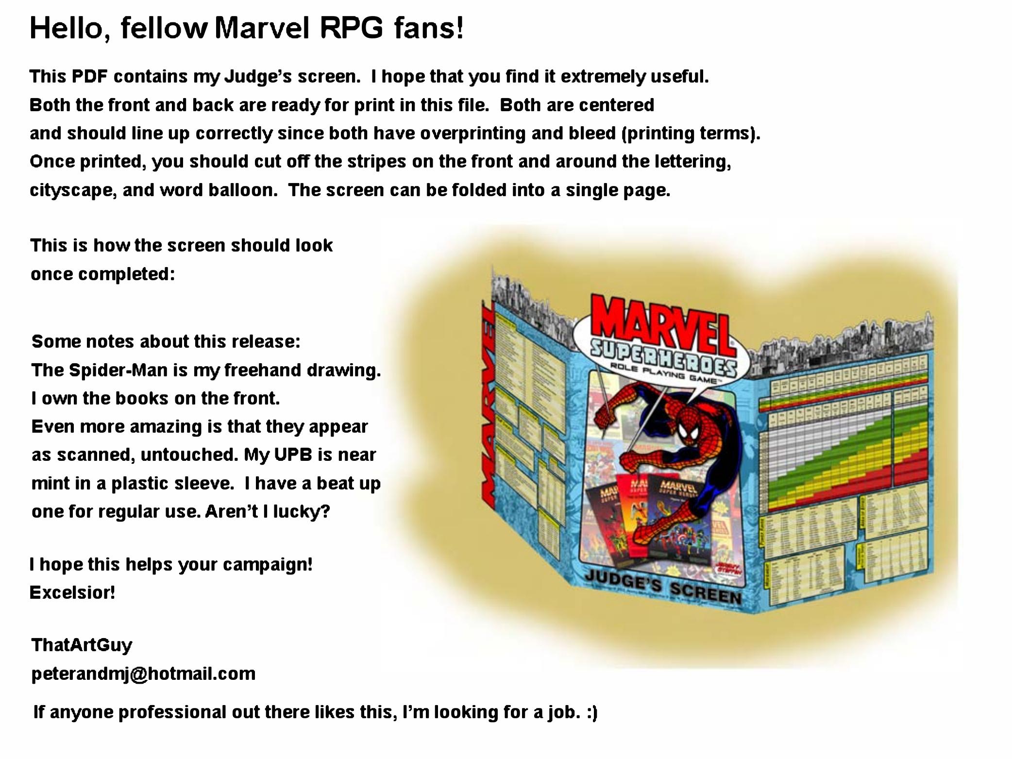 Marvel RPG Judge's Screen by ThatArtGuy
