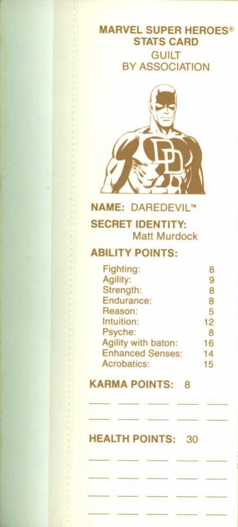Marvel Super Heroes Adventure Gamebook 08 - Daredevil - Guilt by Association by Matthew J Costello (image pdf)