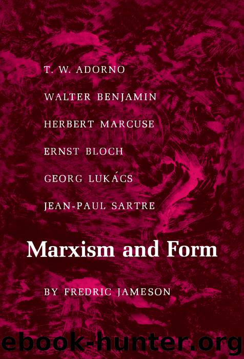 Marxism and Form by Jameson Fredric;