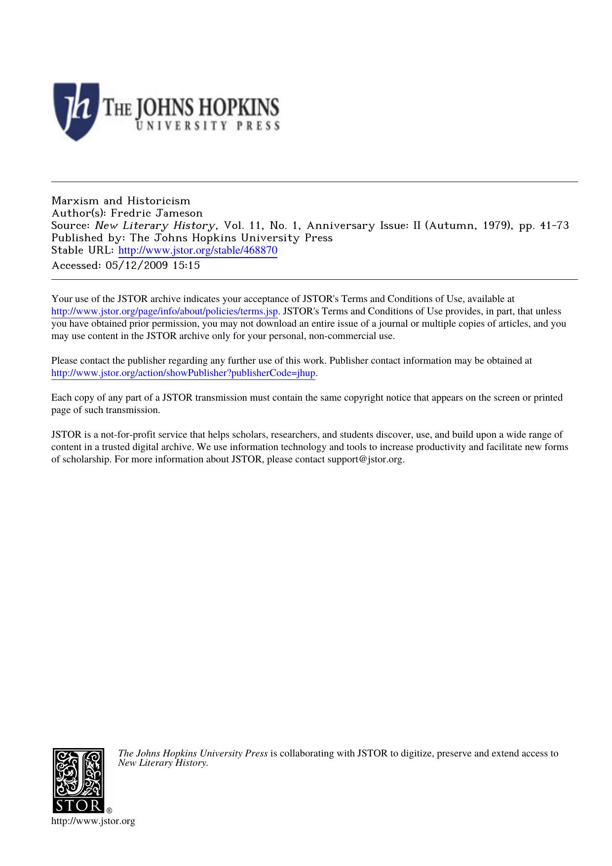 Marxism and Historicism by Unknown