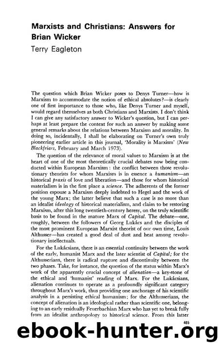 Marxists and Christians: Answers for Brian Wicker by Marxists & Christians (1975)