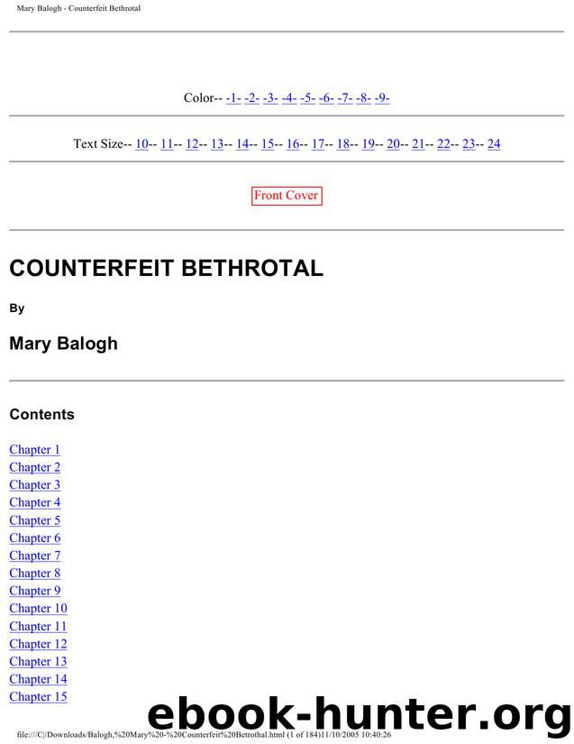 Mary Balogh - Counterfeit Bethrotal by Counterfeit Betrothal
