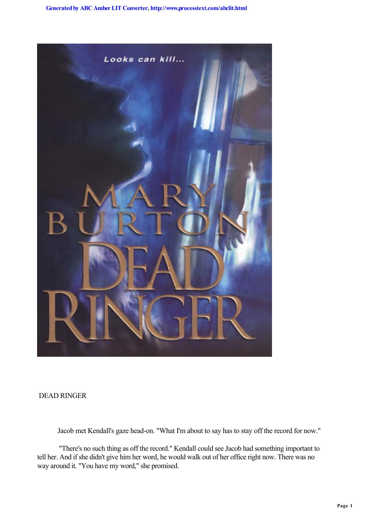 Mary Burton by Dead Ringer