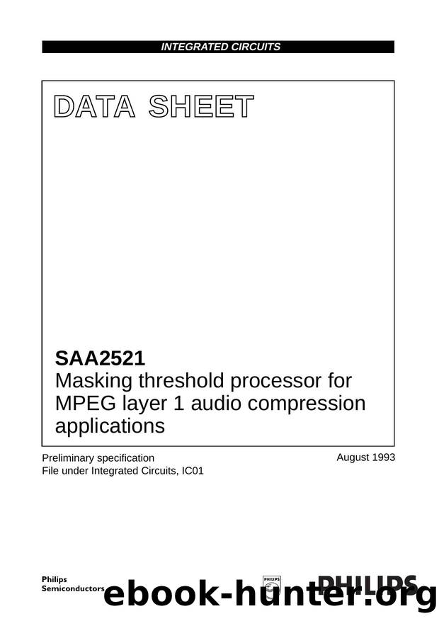 Masking threshold processor for MPEG layer 1 audio compression applications by Philips Semiconductors
