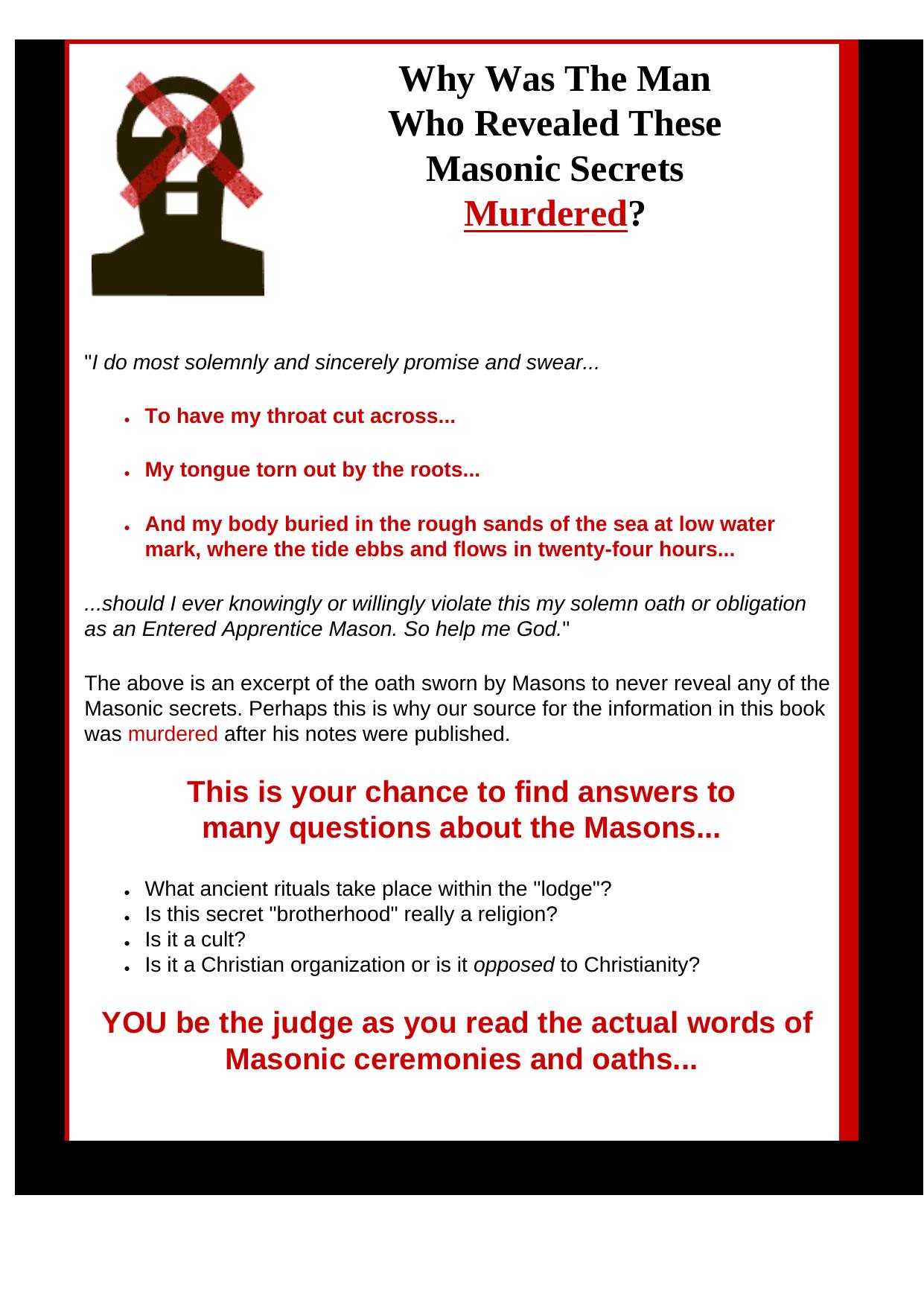 Masonic Secrets Revealed. by Best of Kuszter's Collection