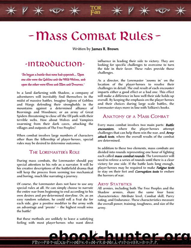 Mass Combat Rules by James Brown