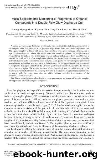 Mass Spectrometric Monitoring of Fragments of Organic Compounds in a Double-Flow Glow Discharge Cell by Moon H. M. et al