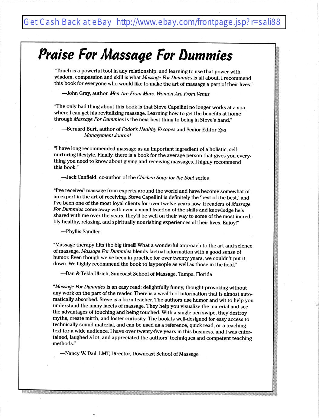 Massage for Dummies by unknow