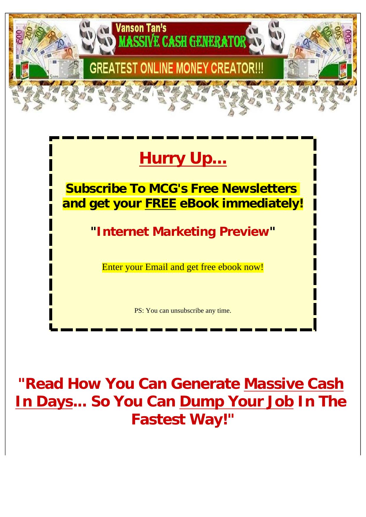 Massive Cash Generator. by Best of Kuszter's Collection